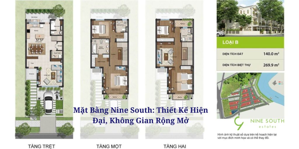 Mặt bằng Nine South thiết kế hiện đại và không gian rộng mở